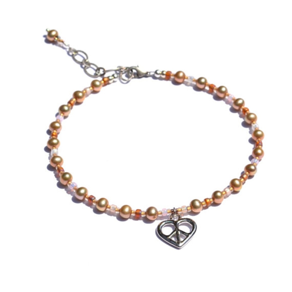 Ankle Bracelet Anklet Peace Love Boho Festival